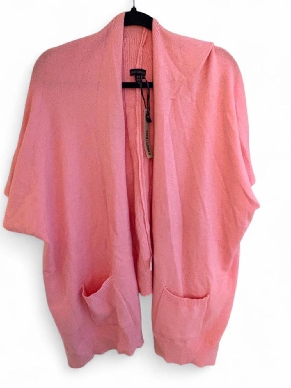 Coco + Carmen Pink Open-Front Cardigan with Pockets
